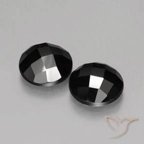 8.64 ctw Black Spinel Stones, Natural Spinel in Round Rose-Cut Shape for Sale
