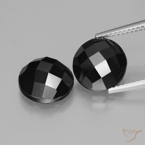 8.89 ct Black Spinel, 10.1 mm Round Rose Cut From Thailand, Photo A