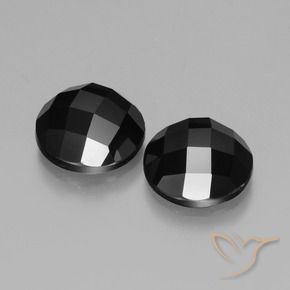 8.89 ctw Black Spinel Stones, Natural Spinel in Round Rose-Cut Shape for Sale