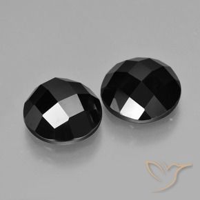 8.24 ctw Black Spinel Stones, Natural Spinel in Round Rose-Cut Shape for Sale