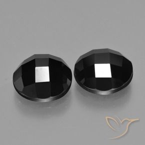 9.30 ctw Black Spinel Stones, Natural Spinel in Round Rose-Cut Shape for Sale