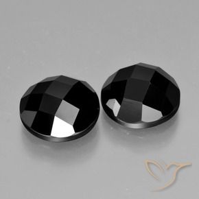 8.86 ctw Black Spinel Stones, Natural Spinel in Round Rose-Cut Shape for Sale