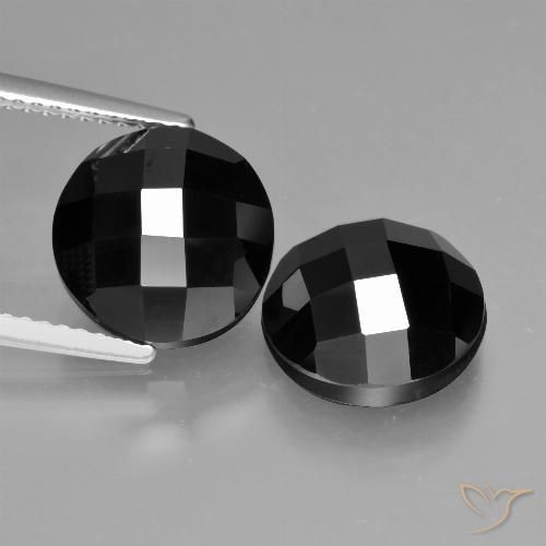 9.17 ct Black Spinel, 10.1 mm Round Rose Cut From Thailand, Photo A