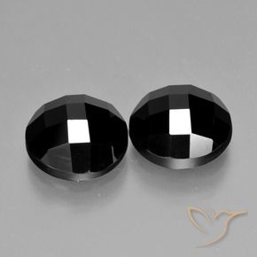 9.17 ctw Black Spinel Stones, Natural Spinel in Round Rose-Cut Shape for Sale