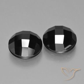 8.64 ctw Black Spinel Stones, Natural Spinel in Round Rose-Cut Shape for Sale