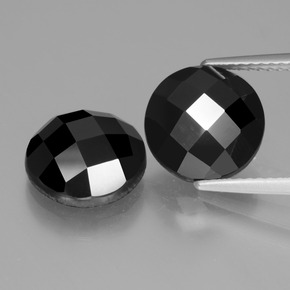 9.05 ctw Black Spinel Gemstones, Spinel Gems in Round Rose-Cut Shape for Sale.