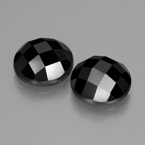 9.05 ctw Black Spinel Stones, Natural Spinel in Round Rose-Cut Shape for Sale