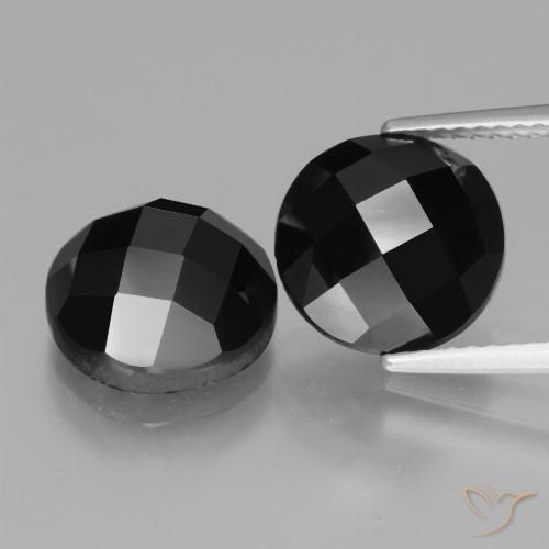 9.51 ct Black Spinel, 10.1 mm Round Rose Cut From Thailand, Photo A
