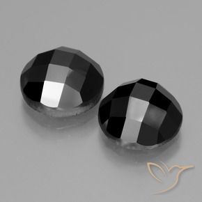 9.51 ctw Black Spinel Stones, Natural Spinel in Round Rose-Cut Shape for Sale