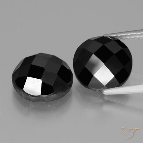 9.59 ct Black Spinel, 10.2 mm Round Rose Cut From Thailand, Photo A