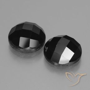 9.59 ctw Black Spinel Stones, Natural Spinel in Round Rose-Cut Shape for Sale