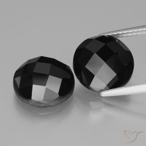 9.64 ct Black Spinel, 10.2 mm Round Rose Cut From Thailand, Photo A