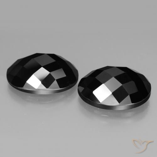 22.46 ctw Black Spinel Stones, Natural Spinel in Oval Rose-Cut Shape for Sale