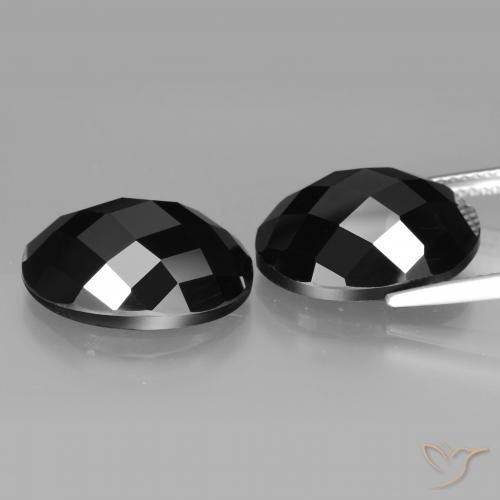 Spinel Gemstones in 16 x 12 mm (calibrated) Size for Sale, Spinel Stones in Black Color