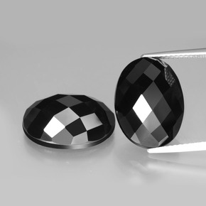 Черный Шпинель Камень - 11.5ct Огранка Роза Овальная (ID: 426616)