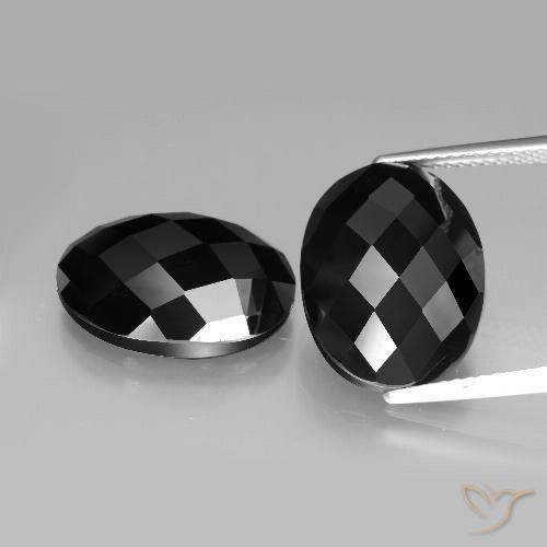 20.64 ct Black Spinel, 16 x 12.1 mm Oval Rose Cut From Thailand, Photo A