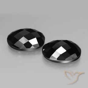 20.64 ctw Black Spinel Stones, Natural Spinel in Oval Rose-Cut Shape for Sale