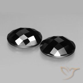 19.43 ctw Black Spinel Stones, Natural Spinel in Oval Rose-Cut Shape for Sale