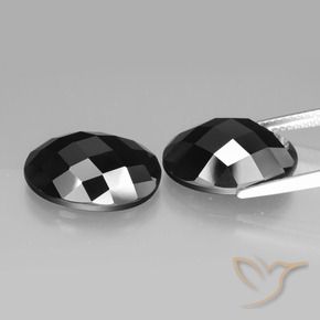 Spinel Gemstones in 16 x 12 mm (calibrated) Size for Sale, Spinel Stones in Black Color