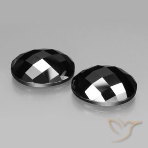22.14 ctw Black Spinel Stones, Natural Spinel in Oval Rose-Cut Shape for Sale