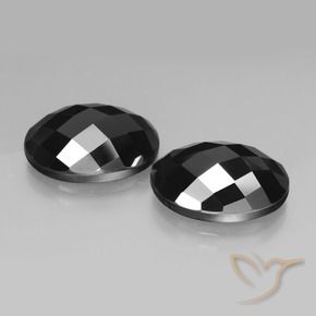 21.23 ctw Black Spinel Stones, Natural Spinel in Oval Rose-Cut Shape for Sale