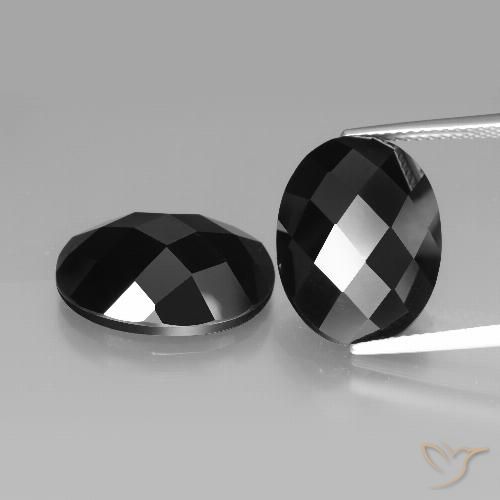 19.41 ct Black Spinel, 15.9 x 12.1 mm Oval Rose Cut From Thailand, Photo A