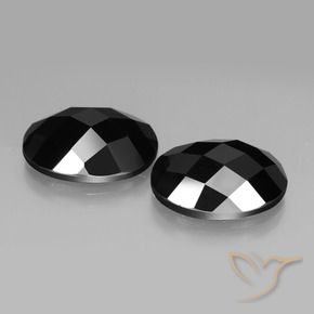 19.41 ctw Black Spinel Stones, Natural Spinel in Oval Rose-Cut Shape for Sale