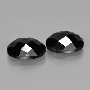 14.37 ctw Black Spinel Stones, Natural Spinel in Oval Rose-Cut Shape for Sale