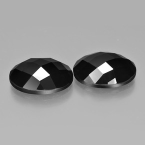 20.26 ctw Black Spinel Stones, Natural Spinel in Oval Rose-Cut Shape for Sale