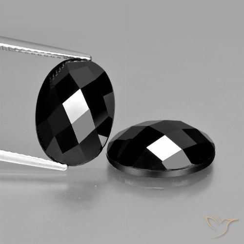 2 pièces assorties Spinelle Noire Ovale de taille 14,1 x 10,1mm, poids total de 12,2 ct / moyenne de 6,1 ct chacune, Noire avec pureté Opaque , pierre gemme naturelle Non traité, dureté de Mohs 8 convient aux bijoux de tous les jours, pierre de sagesse, Photo A