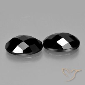 12.20 ctw Black Spinel Stones, Natural Spinel in Oval Rose-Cut Shape for Sale