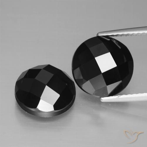9.58ctw Natural Black Spinel, Round, Opaque