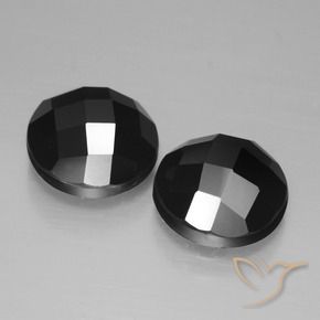 7.11 ctw Black Spinel Stones, Natural Spinel in Round Rose-Cut Shape for Sale