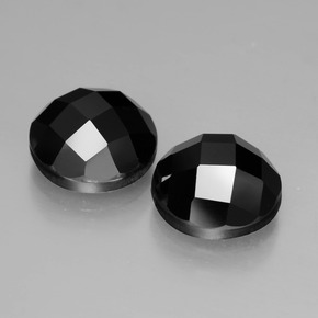 6.98 ctw Black Spinel Stones, Natural Spinel in Round Rose-Cut Shape for Sale