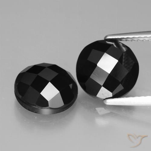 7.01ctw Natural Black Spinel, Round, Opaque