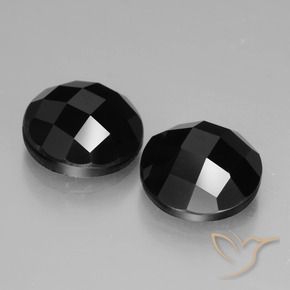 7.01 ctw Black Spinel Stones, Natural Spinel in Round Rose-Cut Shape for Sale