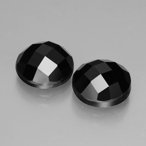 7.77 ctw Black Spinel Stones, Natural Spinel in Round Rose-Cut Shape for Sale