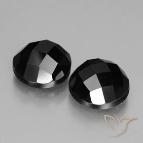 7.77 ctw Black Spinel Stones, Natural Spinel in Round Rose-Cut Shape for Sale