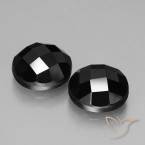 6.91 ctw Black Spinel Stones, Natural Spinel in Round Rose-Cut Shape for Sale