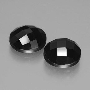 6.40 ctw Black Spinel Stones, Natural Spinel in Round Rose-Cut Shape for Sale