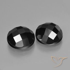 6.72 ctw Black Spinel Stones, Natural Spinel in Round Rose-Cut Shape for Sale