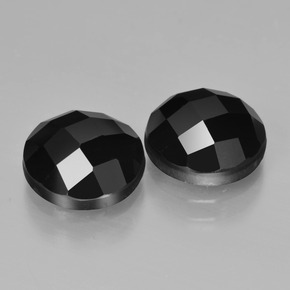 6.76 ctw Black Spinel Stones, Natural Spinel in Round Rose-Cut Shape for Sale