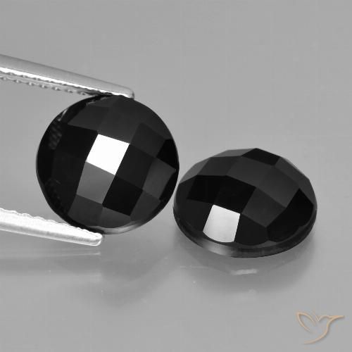 6.49 ct Black Spinel, 9.3 mm Round Rose Cut From Thailand, Photo A