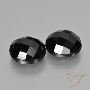 6.49 ctw Black Spinel Stones, Natural Spinel in Round Rose-Cut Shape for Sale