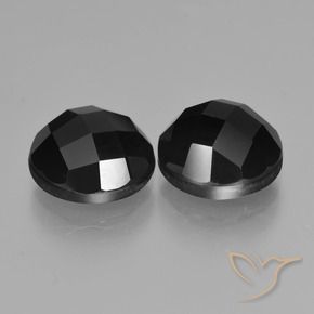 7.57 ctw Black Spinel Stones, Natural Spinel in Round Rose-Cut Shape for Sale