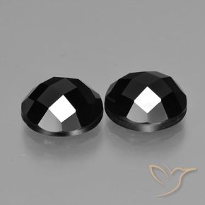 6.56 ctw Black Spinel Stones, Natural Spinel in Round Rose-Cut Shape for Sale