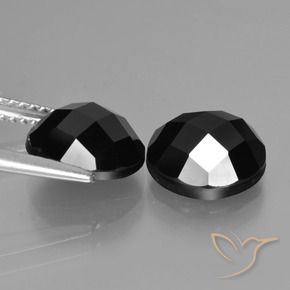 Spinel Gemstones in 9 mm (calibrated) Size for Sale, Spinel Stones in Black Color