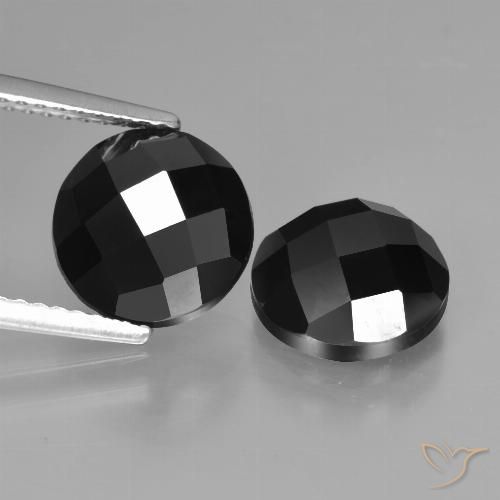 6.58 ct Black Spinel, 9.1 mm Round Rose Cut From Thailand, Photo A