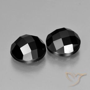6.58 ctw Black Spinel Stones, Natural Spinel in Round Rose-Cut Shape for Sale