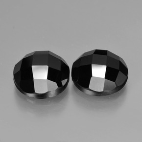 7.13 ctw Black Spinel Stones, Natural Spinel in Round Rose-Cut Shape for Sale